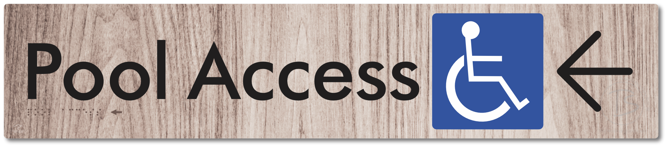 Pool Access with Large Directional Arrow