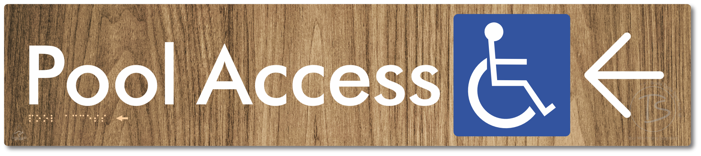 Pool Access with Large Directional Arrow