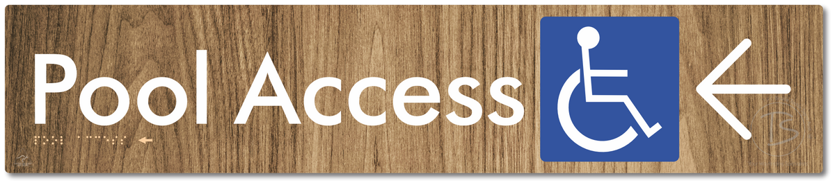 Pool Access with Large Directional Arrow