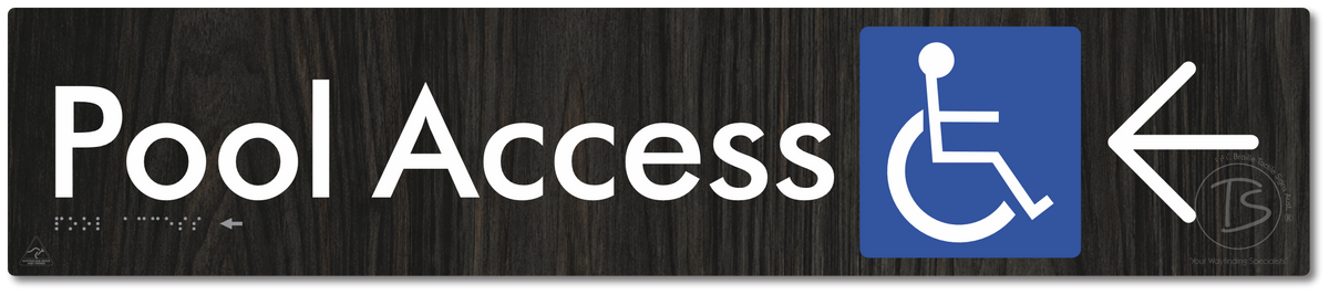 Pool Access with Large Directional Arrow