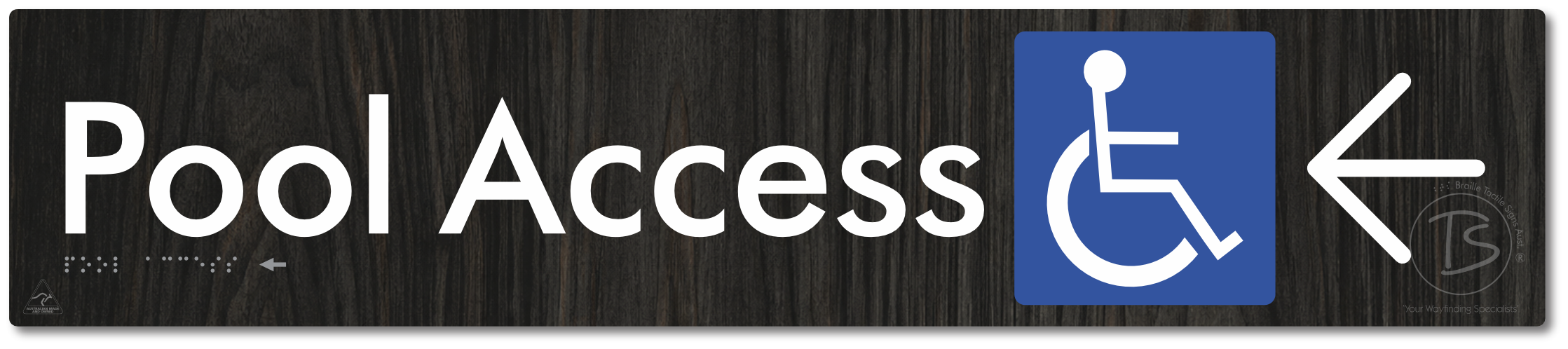 Pool Access with Large Directional Arrow