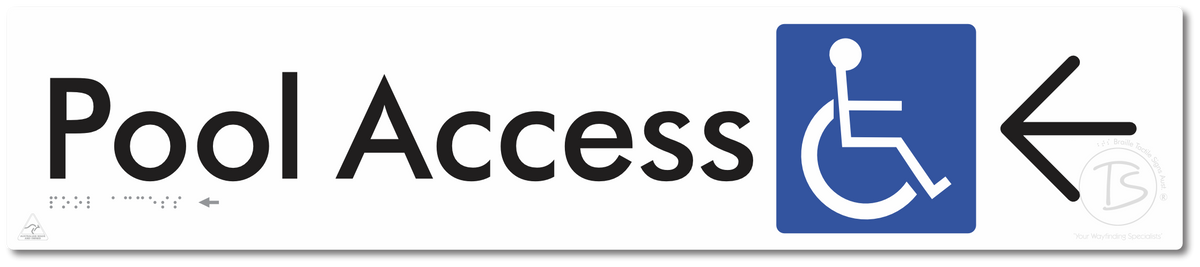 Pool Access with Large Directional Arrow