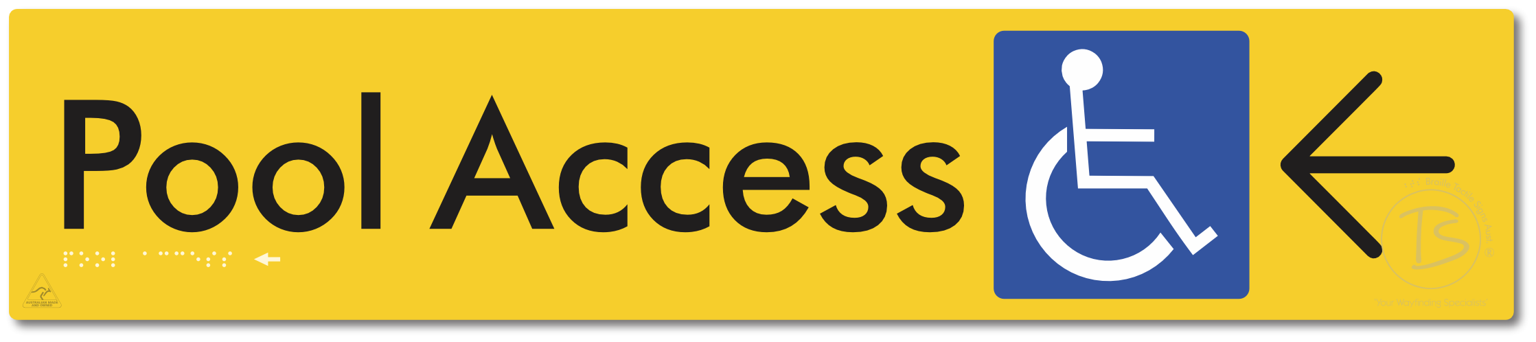 Pool Access with Large Directional Arrow