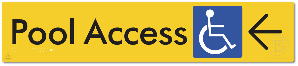 Pool Access with Large Directional Arrow