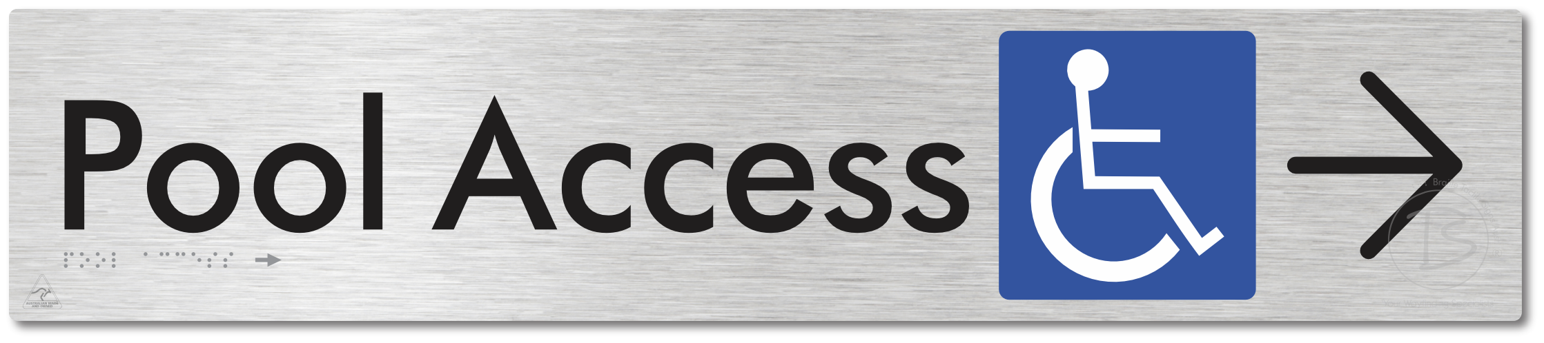 Pool Access with Large Directional Arrow