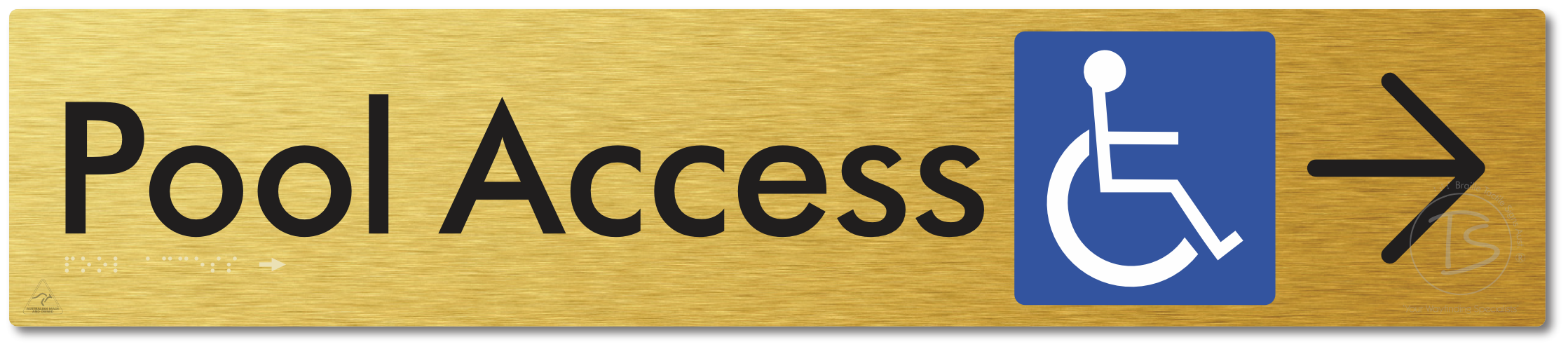 Pool Access with Large Directional Arrow