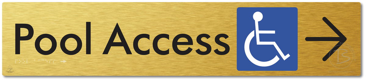 Pool Access with Large Directional Arrow