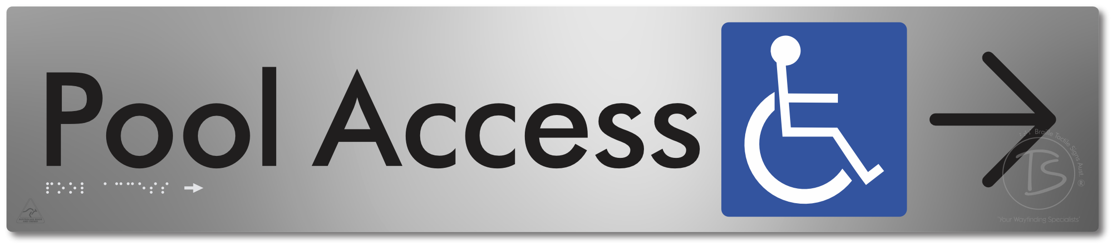 Pool Access with Large Directional Arrow