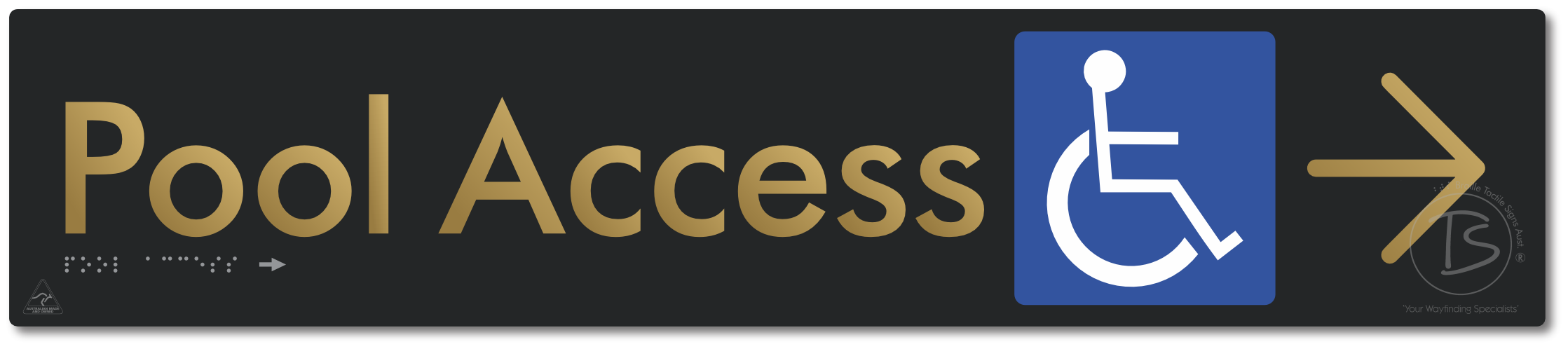 Pool Access with Large Directional Arrow