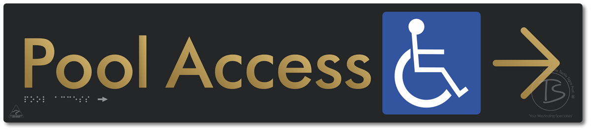 Pool Access with Large Directional Arrow