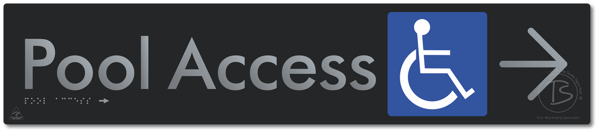 Pool Access with Large Directional Arrow
