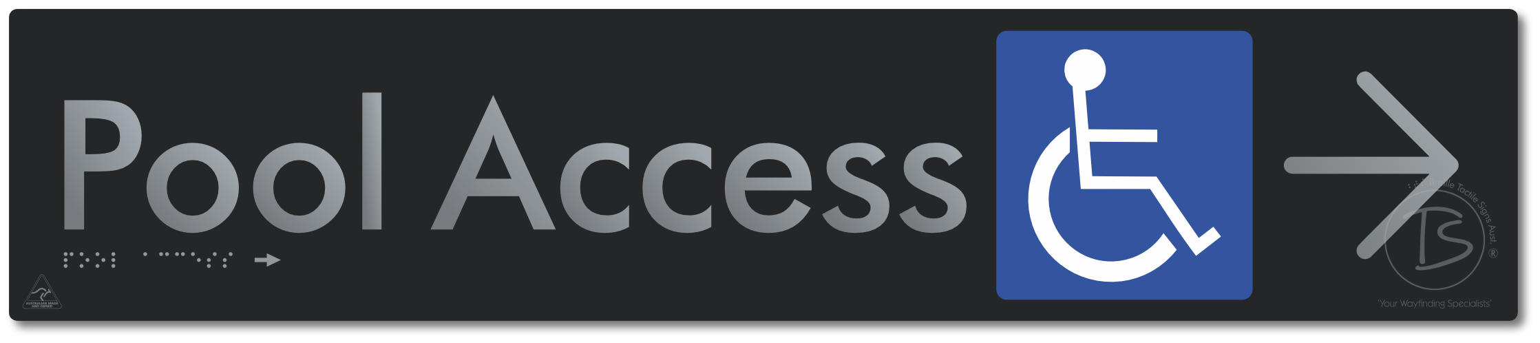 Pool Access with Large Directional Arrow