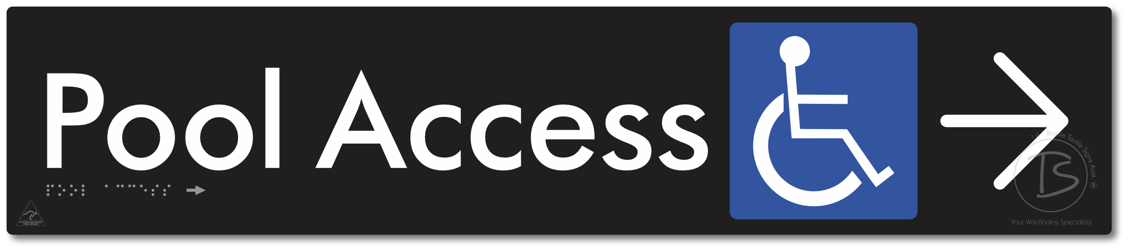 Pool Access with Large Directional Arrow