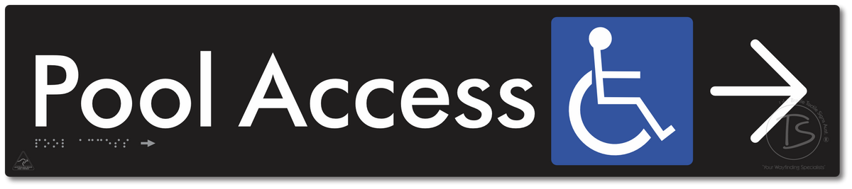 Pool Access with Large Directional Arrow