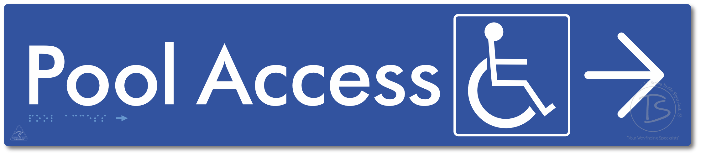 Pool Access with Large Directional Arrow