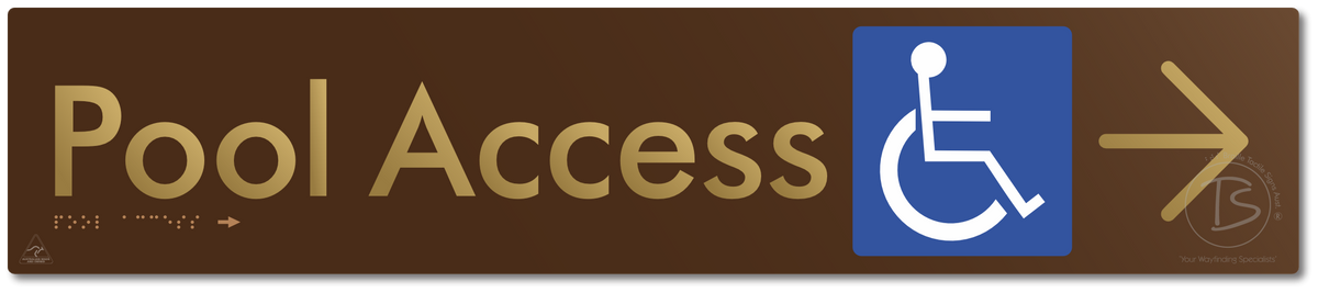 Pool Access with Large Directional Arrow