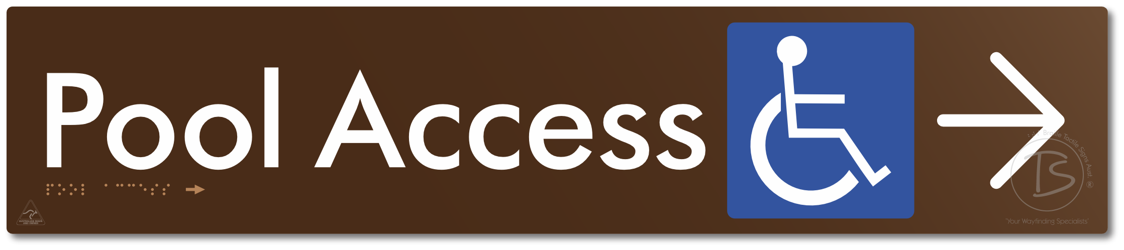 Pool Access with Large Directional Arrow