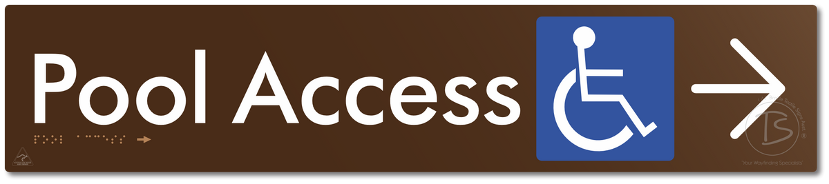Pool Access with Large Directional Arrow