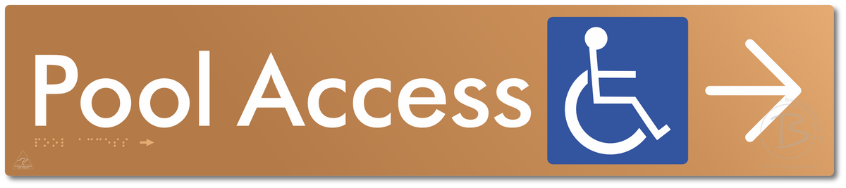 Pool Access with Large Directional Arrow