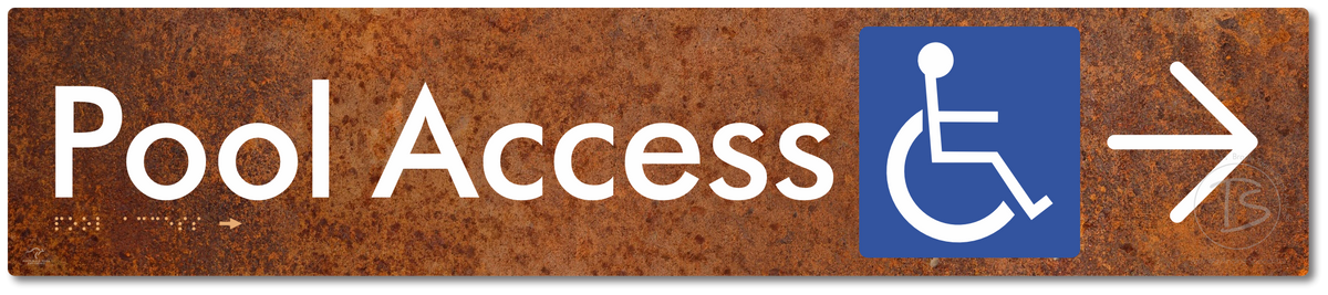 Pool Access with Large Directional Arrow