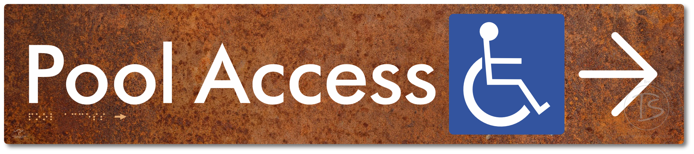 Pool Access with Large Directional Arrow