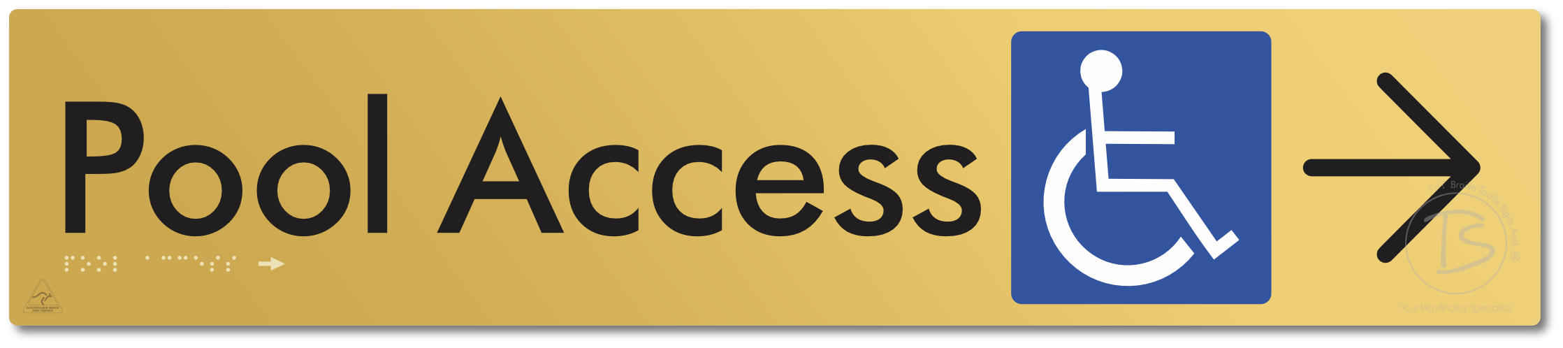 Pool Access with Large Directional Arrow