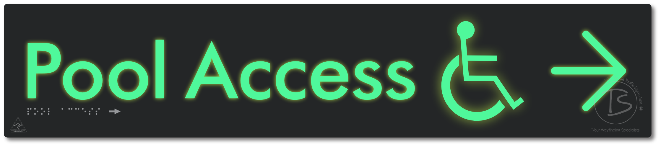 Pool Access with Large Directional Arrow