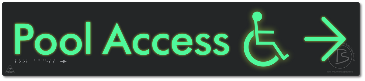 Pool Access with Large Directional Arrow