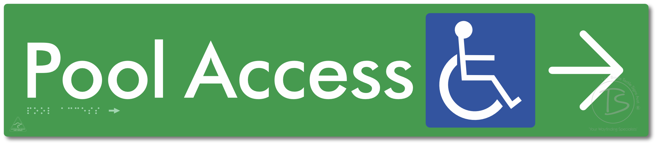 Pool Access with Large Directional Arrow