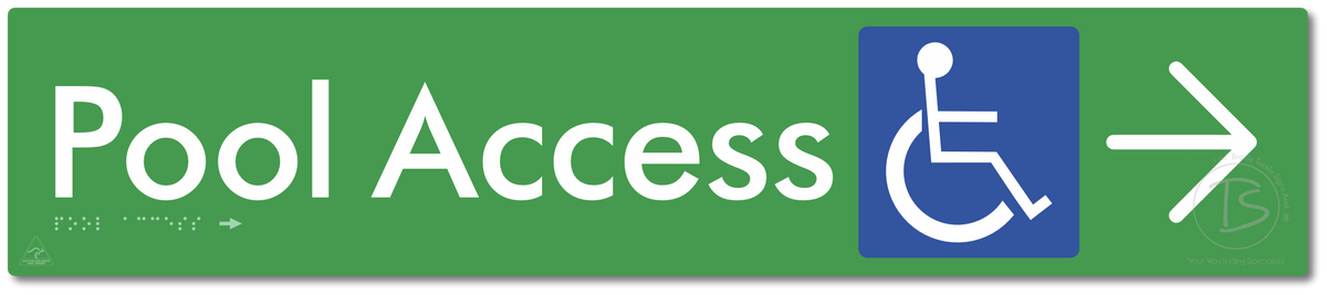 Pool Access with Large Directional Arrow