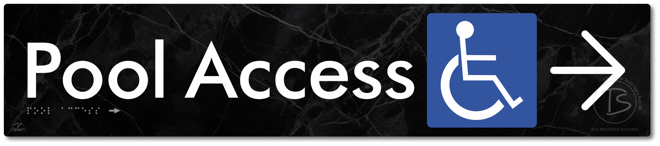 Pool Access with Large Directional Arrow