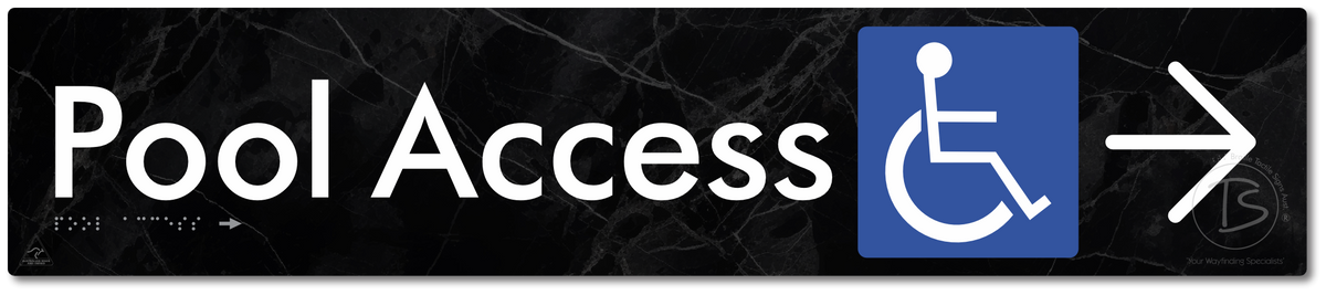 Pool Access with Large Directional Arrow