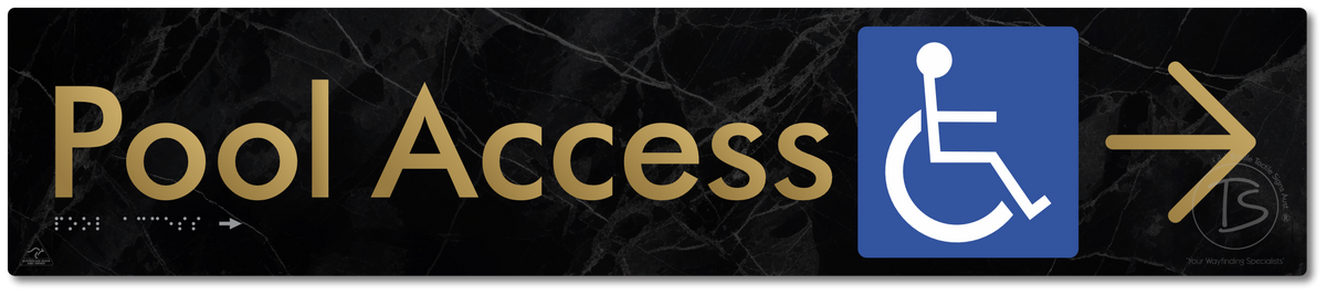 Pool Access with Large Directional Arrow