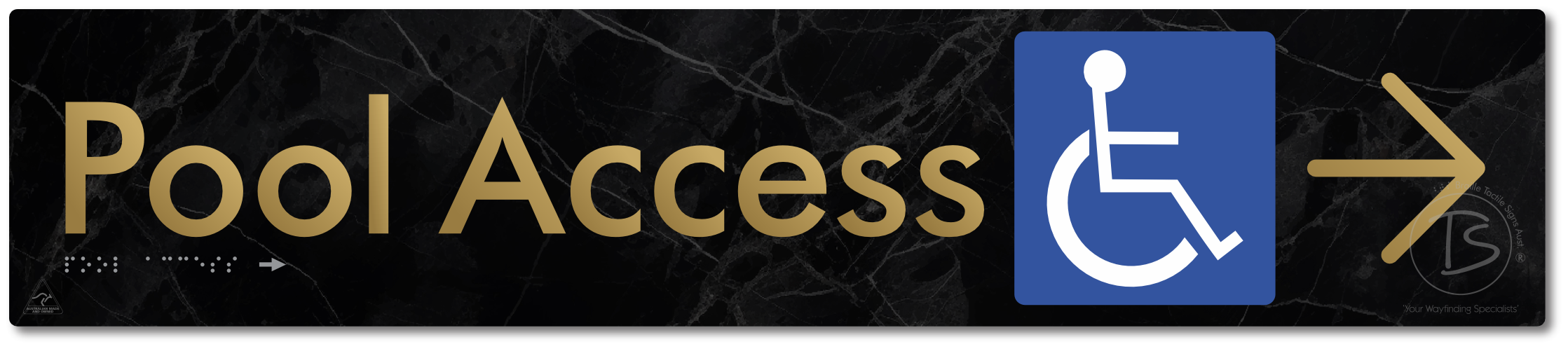 Pool Access with Large Directional Arrow