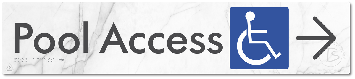 Pool Access with Large Directional Arrow