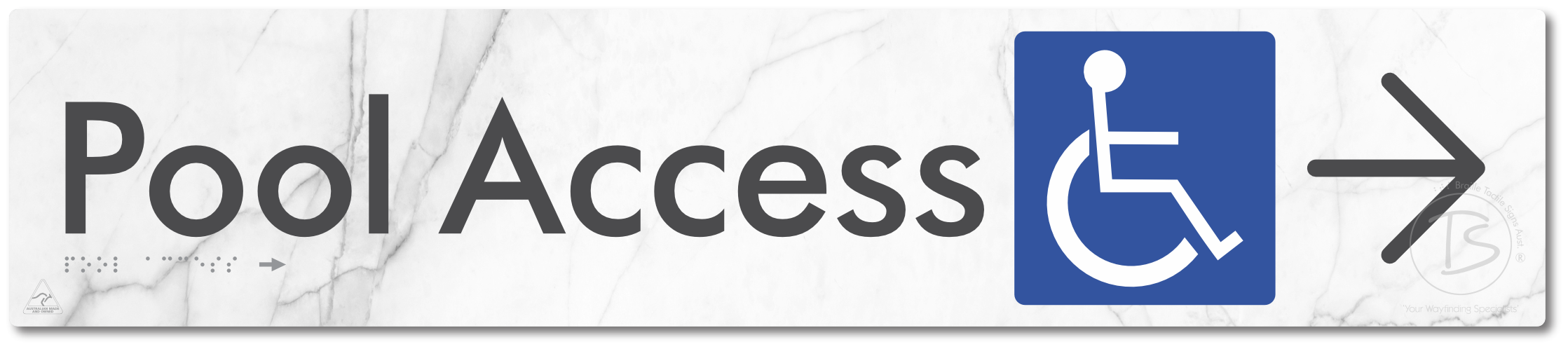 Pool Access with Large Directional Arrow