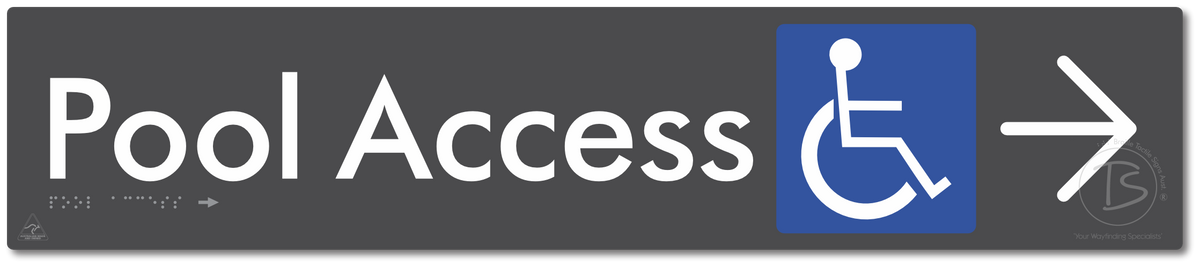 Pool Access with Large Directional Arrow