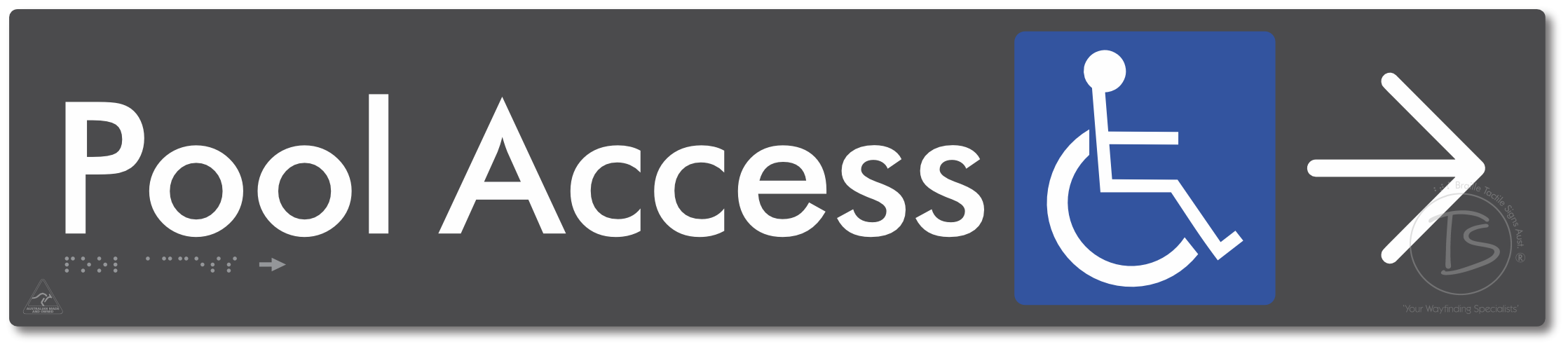 Pool Access with Large Directional Arrow