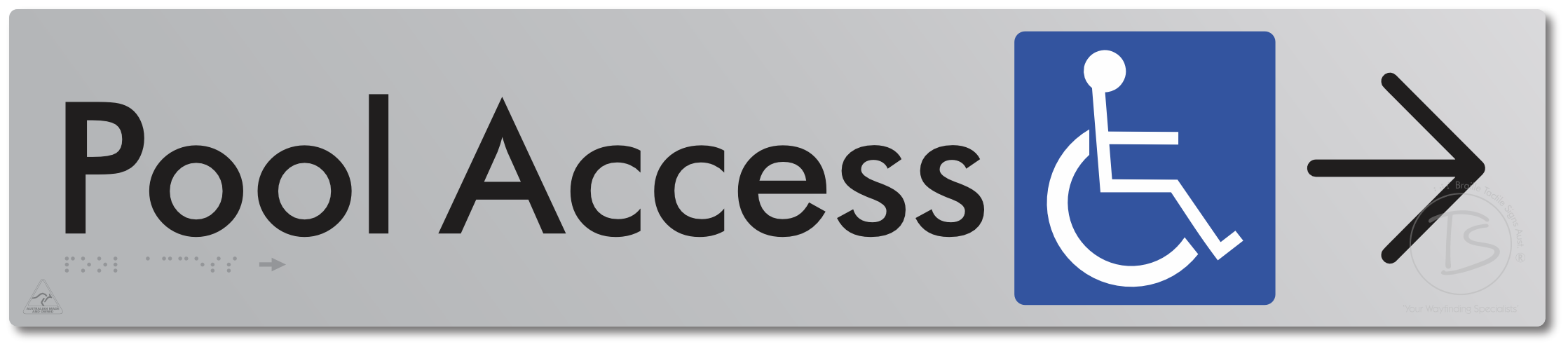 Pool Access with Large Directional Arrow