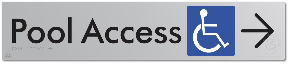 Pool Access with Large Directional Arrow