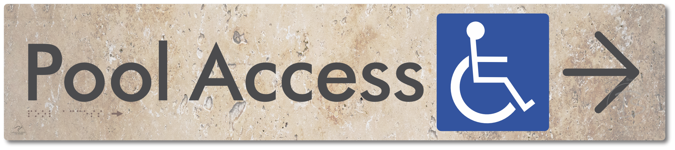 Pool Access with Large Directional Arrow