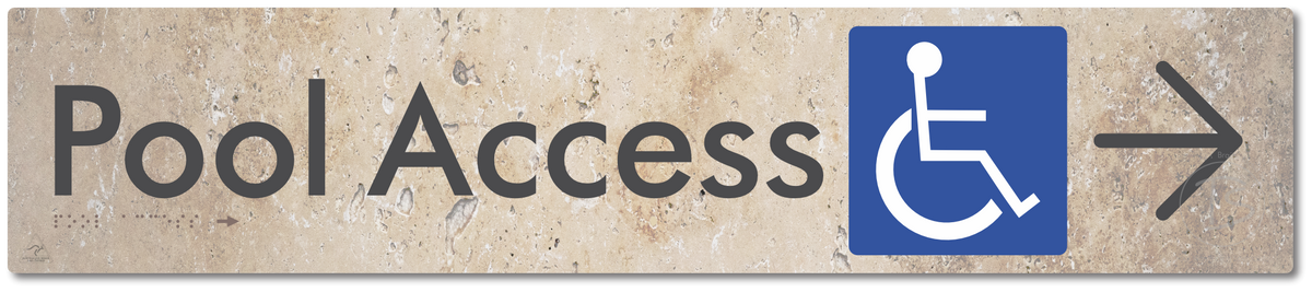 Pool Access with Large Directional Arrow