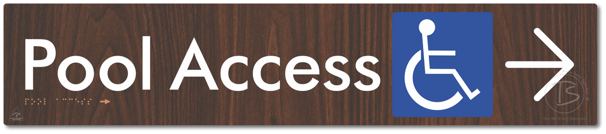 Pool Access with Large Directional Arrow