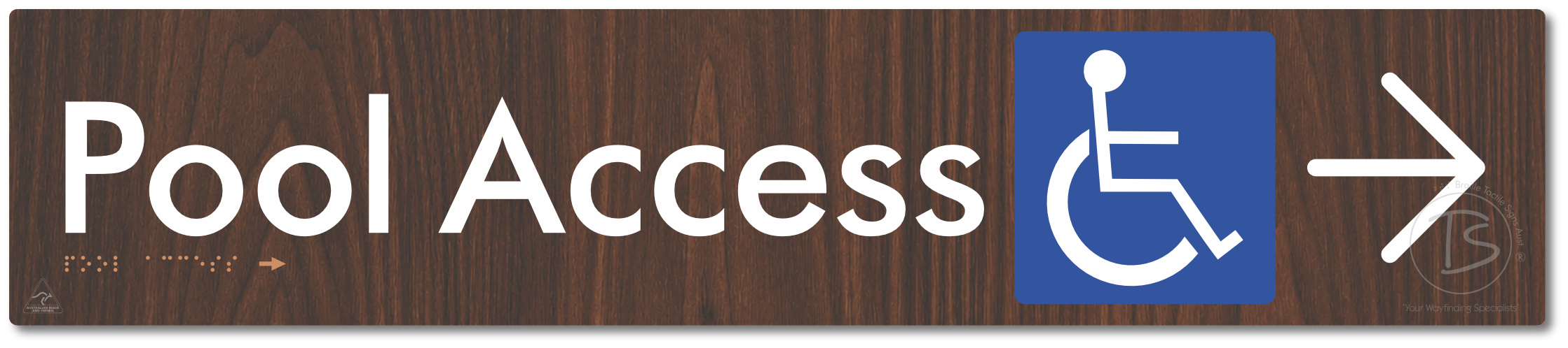Pool Access with Large Directional Arrow