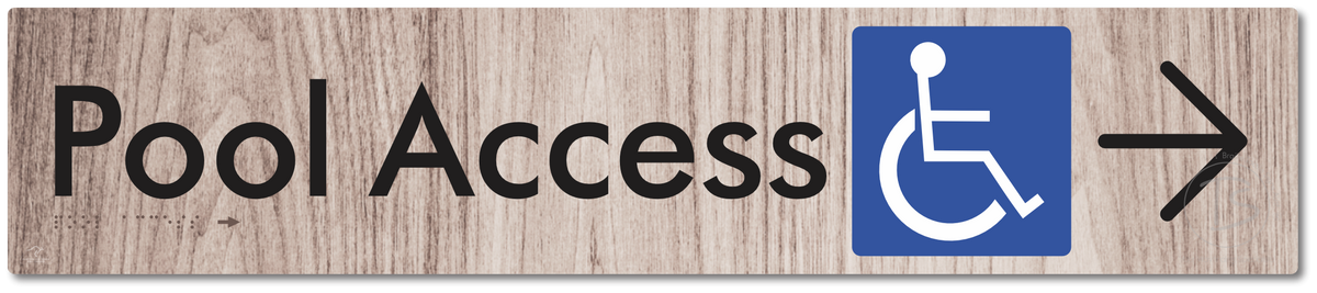 Pool Access with Large Directional Arrow