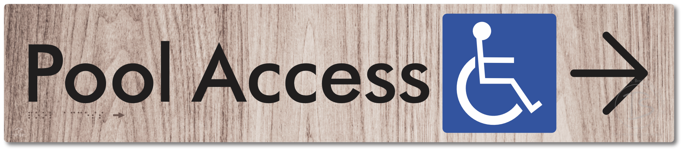 Pool Access with Large Directional Arrow