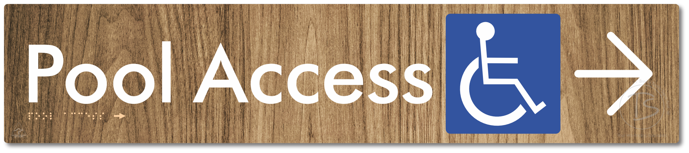 Pool Access with Large Directional Arrow