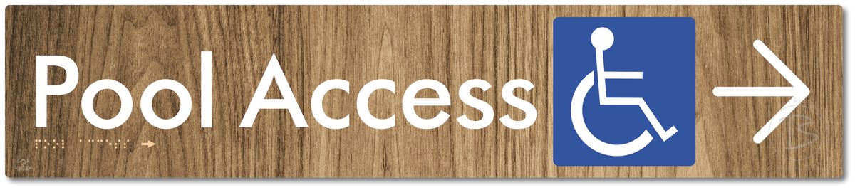 Pool Access with Large Directional Arrow