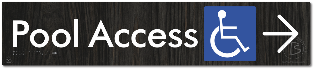 Pool Access with Large Directional Arrow
