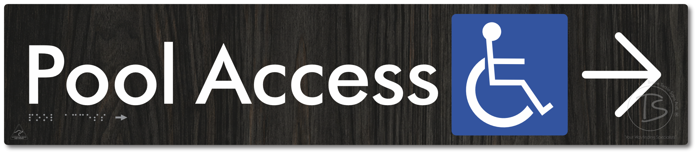 Pool Access with Large Directional Arrow